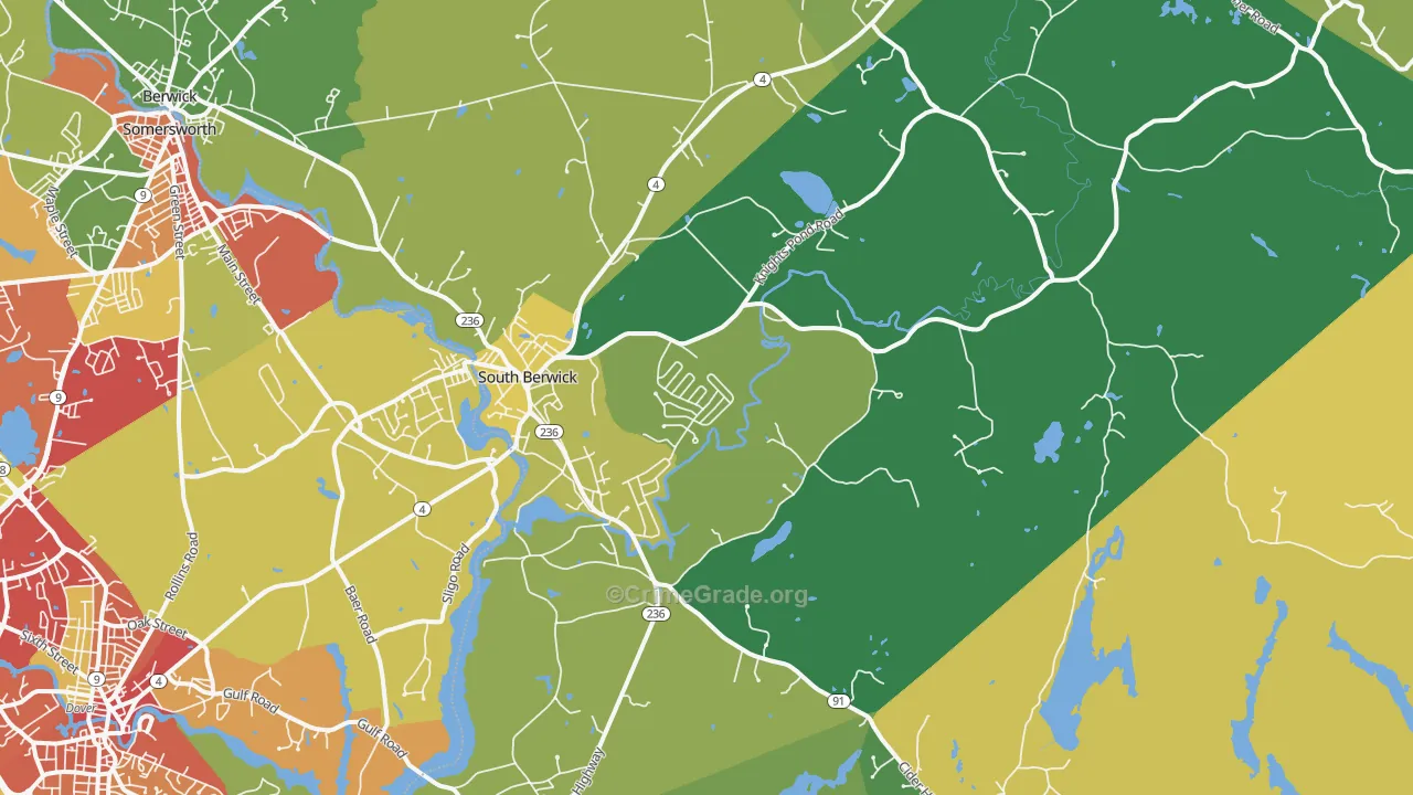 South Berwick, ME Map of Theft Rates