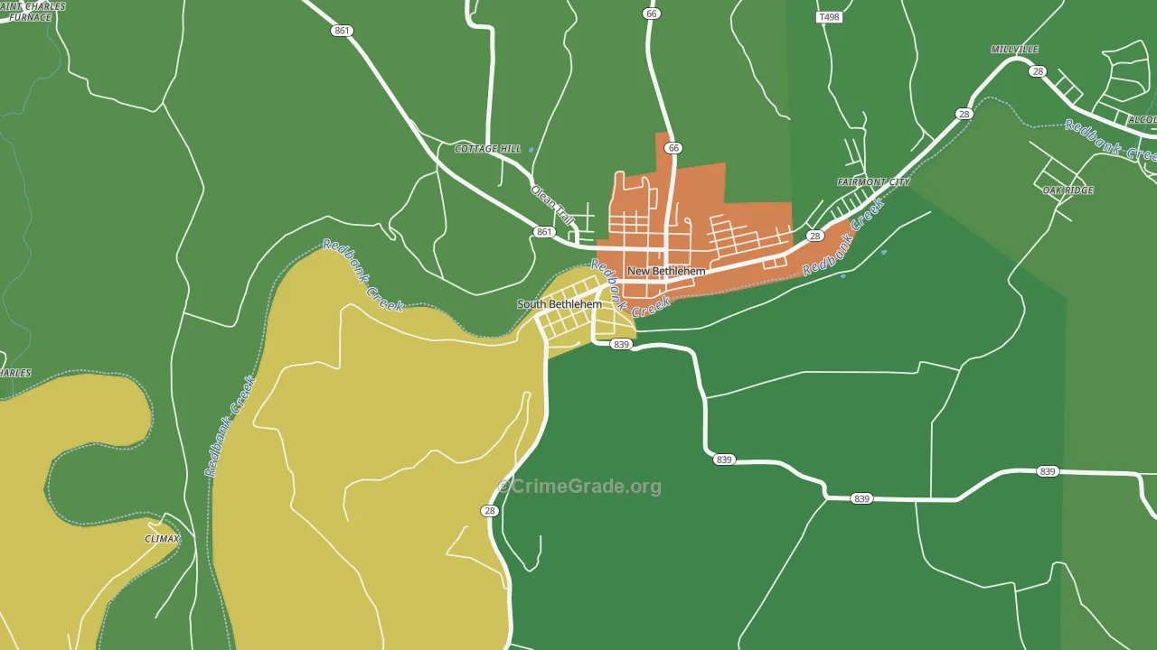 South Bethlehem, PA Map of Theft Rates