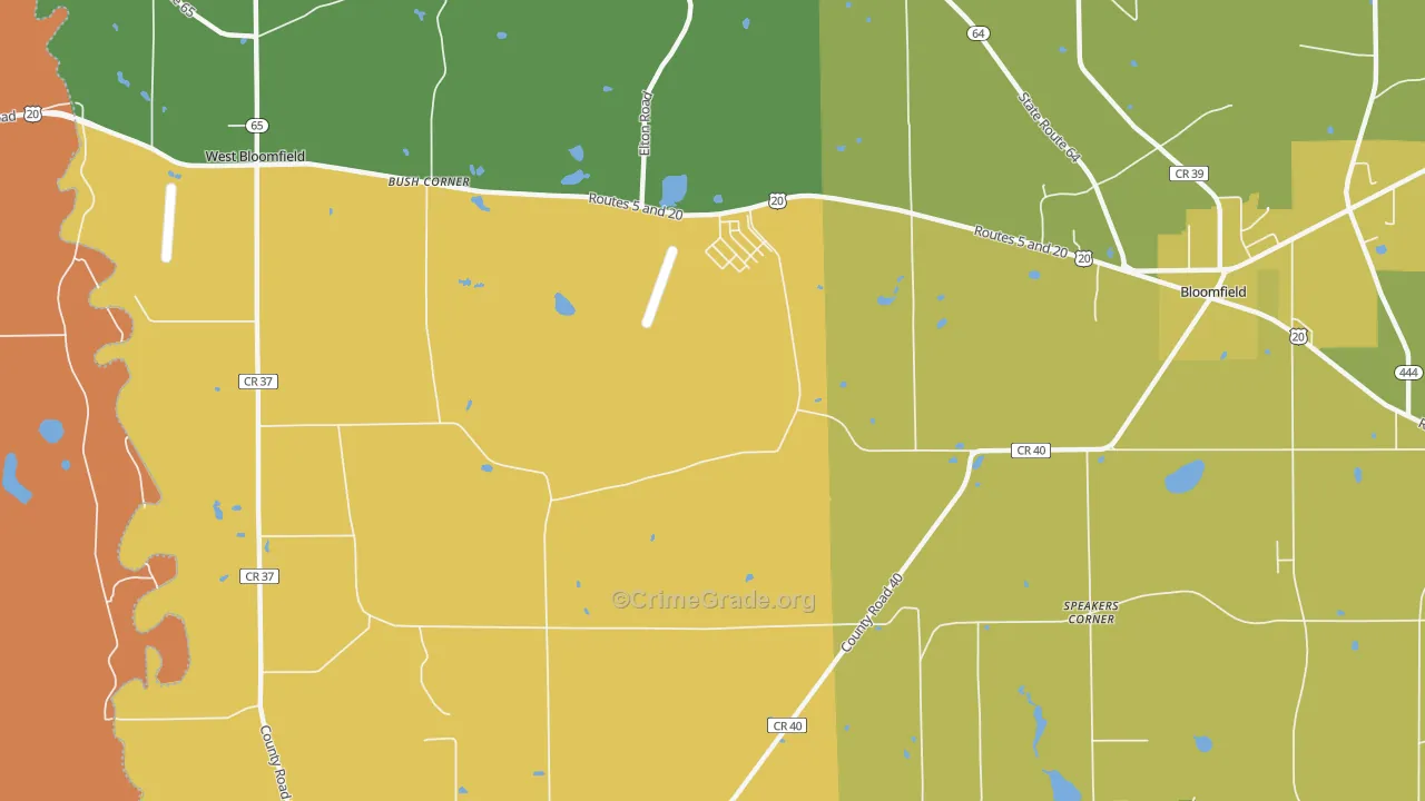South Bloomfield, NY Map of Theft Rates