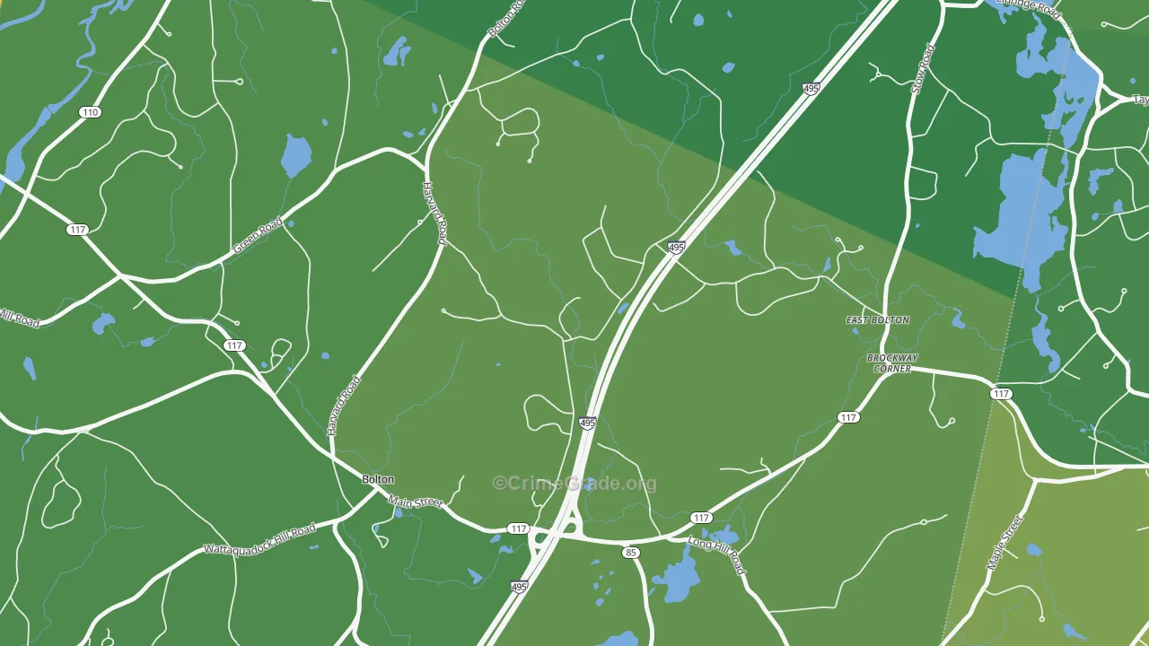 South Bolton, MA Map of Theft Rates