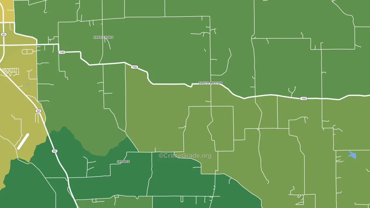 South Boston, IN Map of Theft Rates