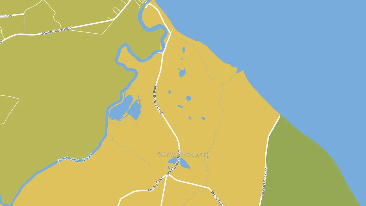 South Bowers, DE Map of Theft Rates