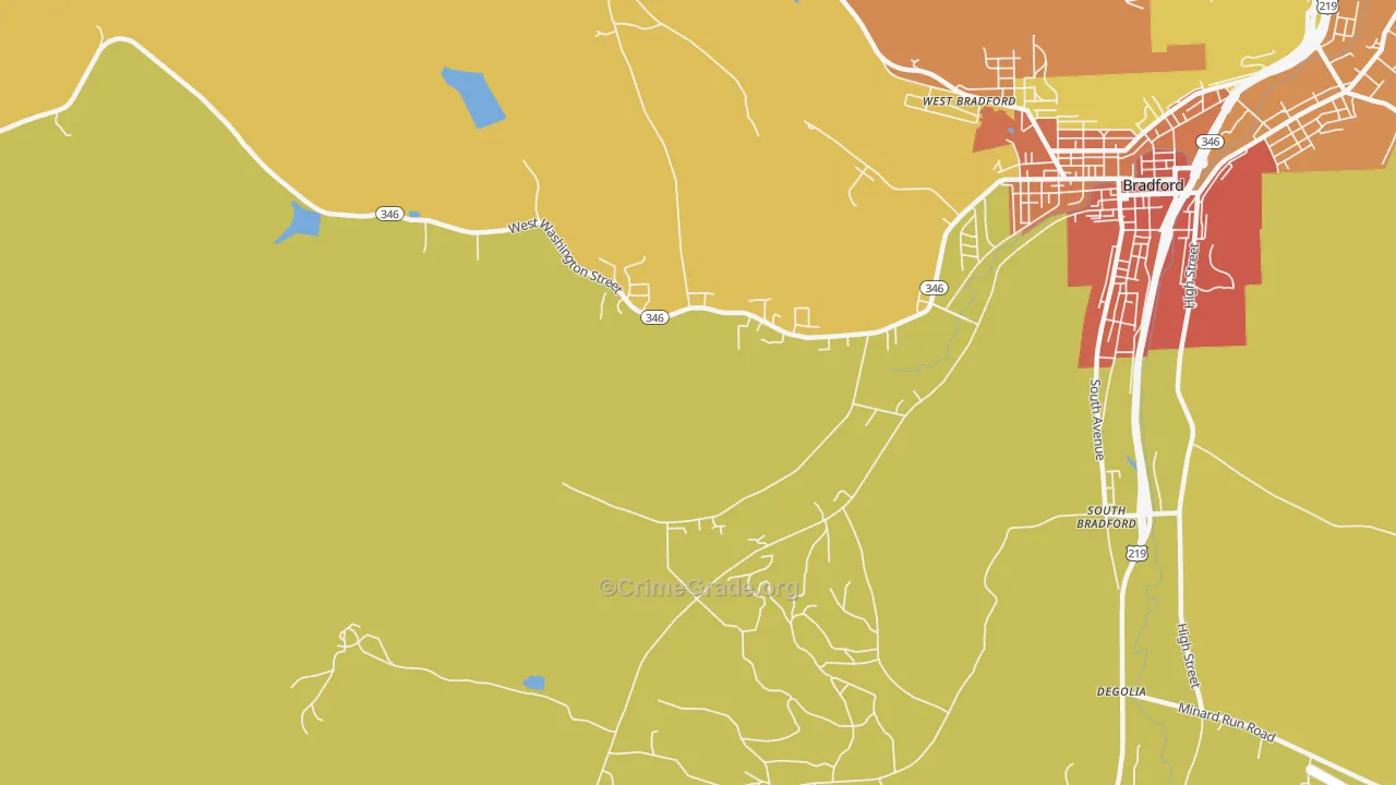 South Bradford, PA Map of Theft Rates