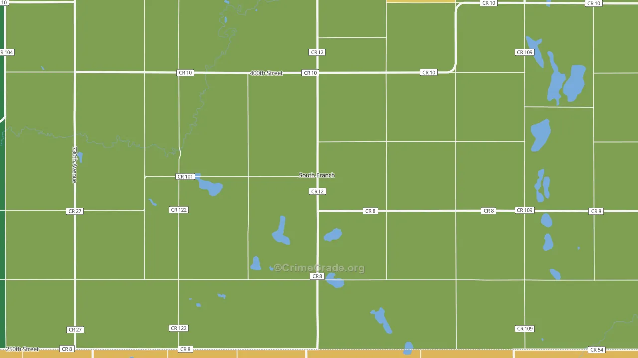 South Branch, MN Map of Theft Rates