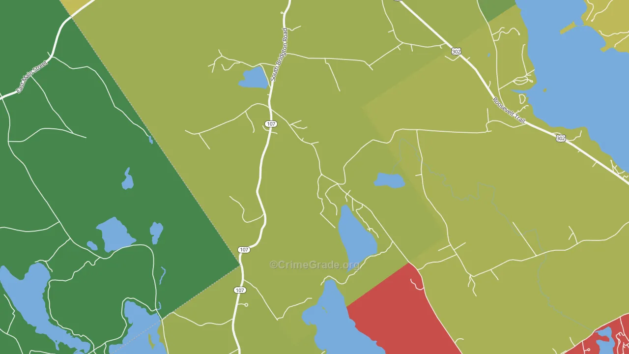 South Bridgton, ME Map of Theft Rates