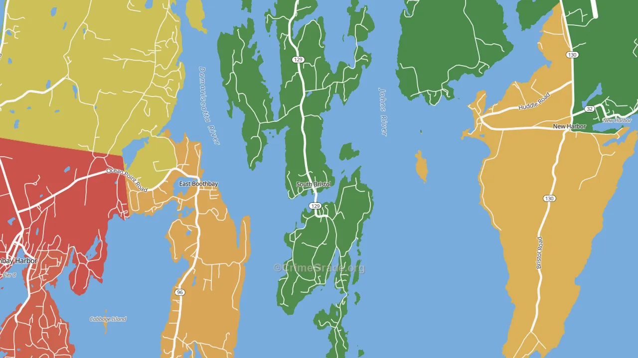 South Bristol, ME Map of Theft Rates