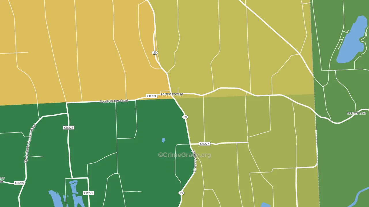 South Butler, NY Map of Theft Rates