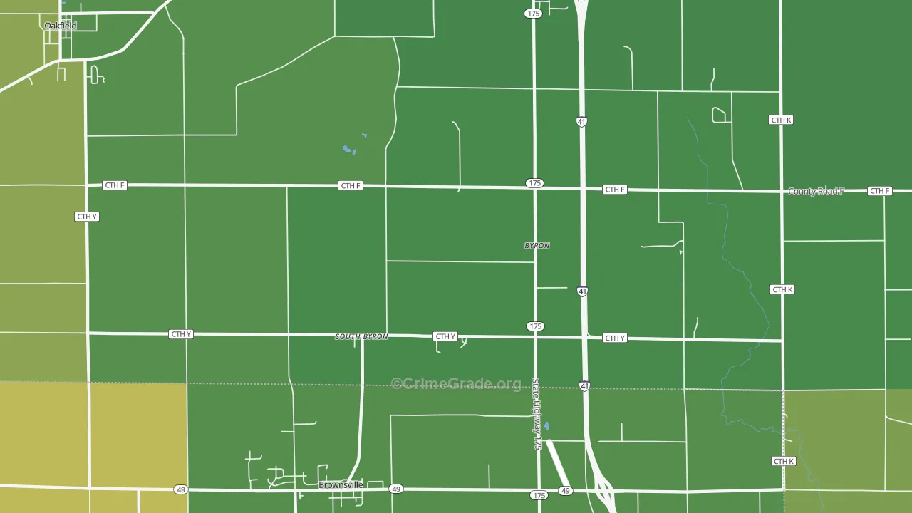 South Byron, WI Map of Theft Rates