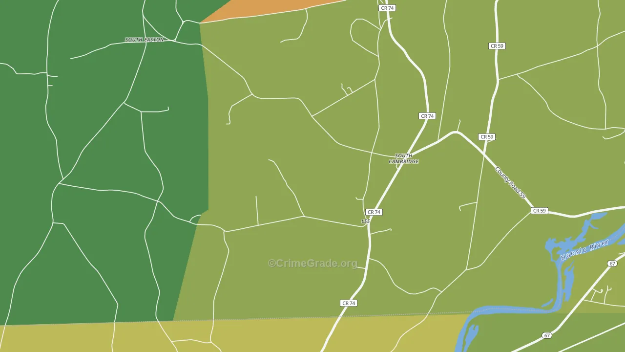 South Cambridge, NY Map of Theft Rates