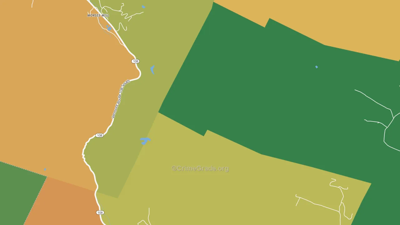 South Cambridge, VT Map of Theft Rates