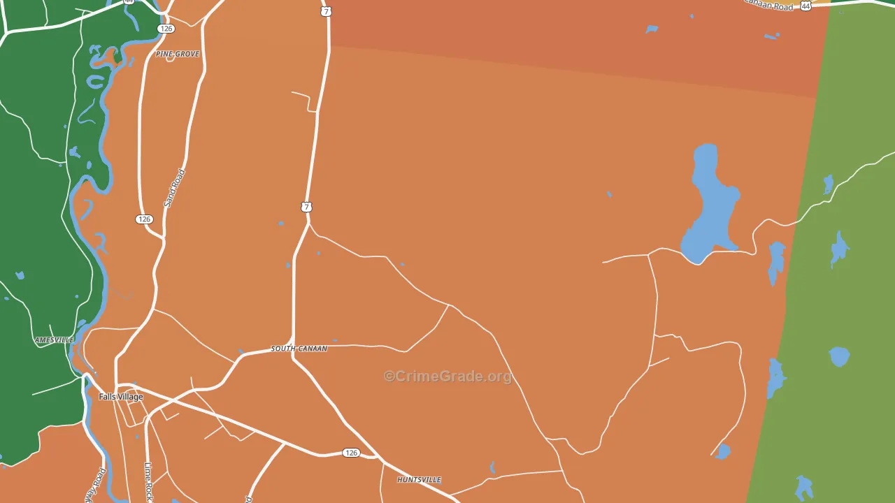 South Canaan, CT Map of Theft Rates
