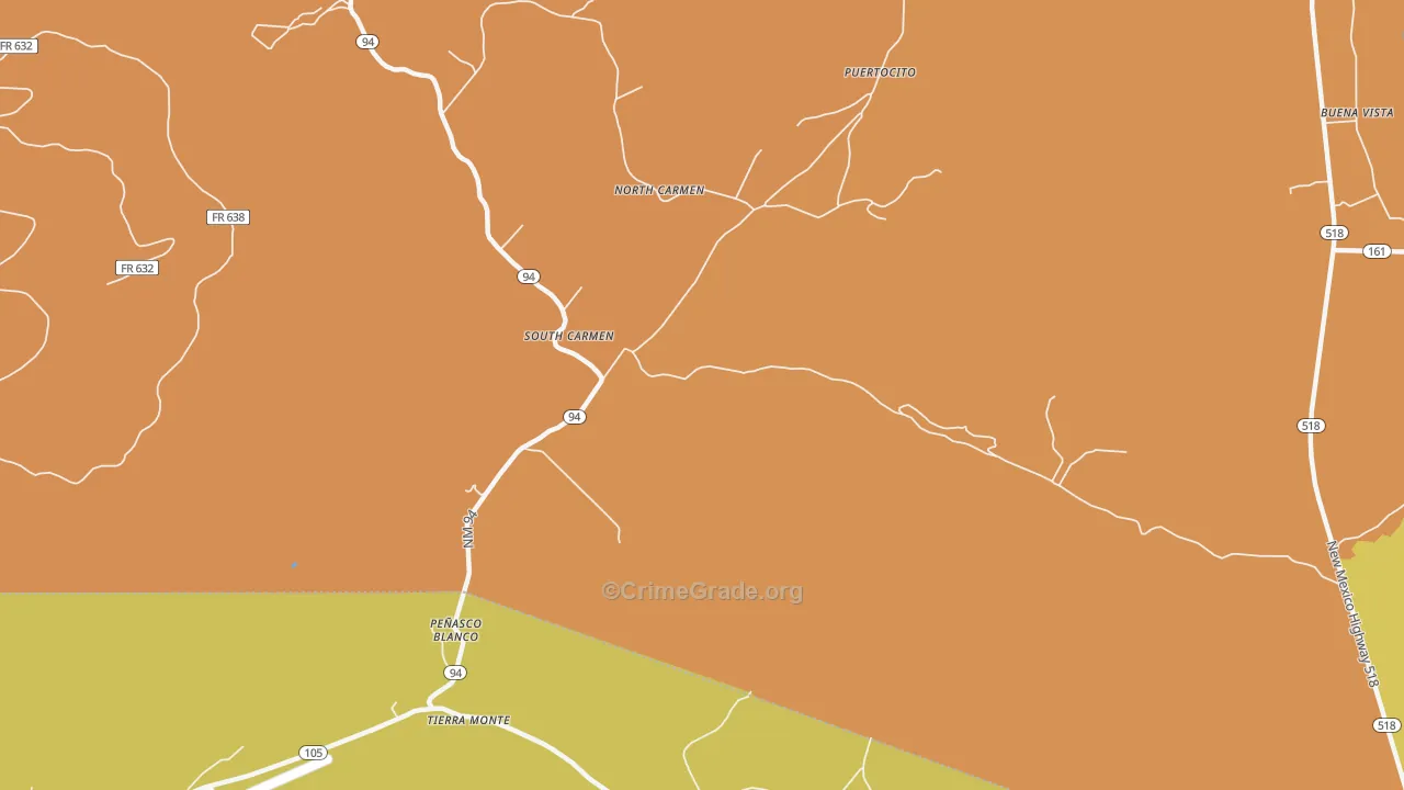 South Carmen, NM Map of Theft Rates