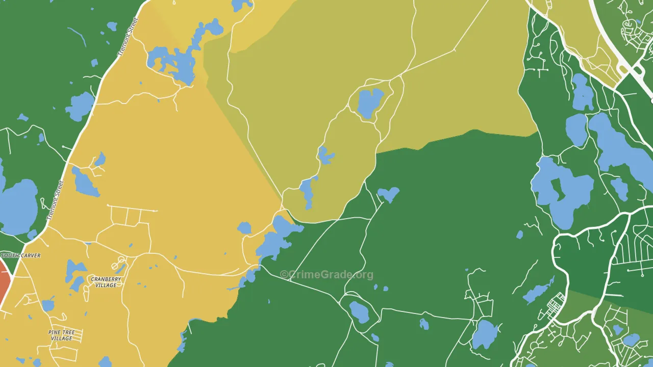 South Carver, MA Map of Theft Rates