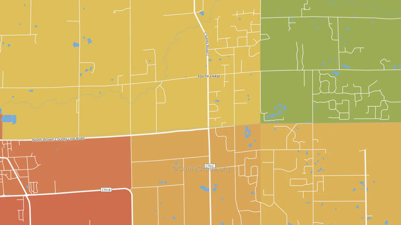 South Chase, WI Map of Theft Rates
