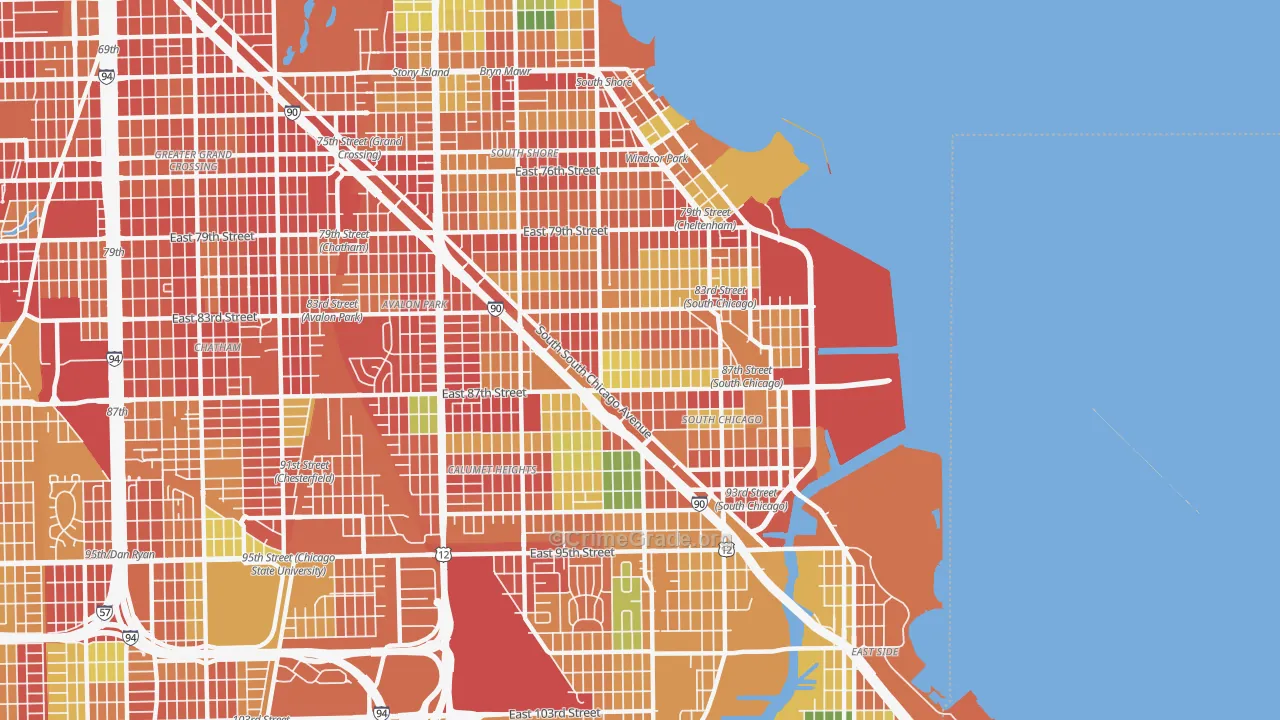 South Chicago, Chicago, IL Map of Theft Rates