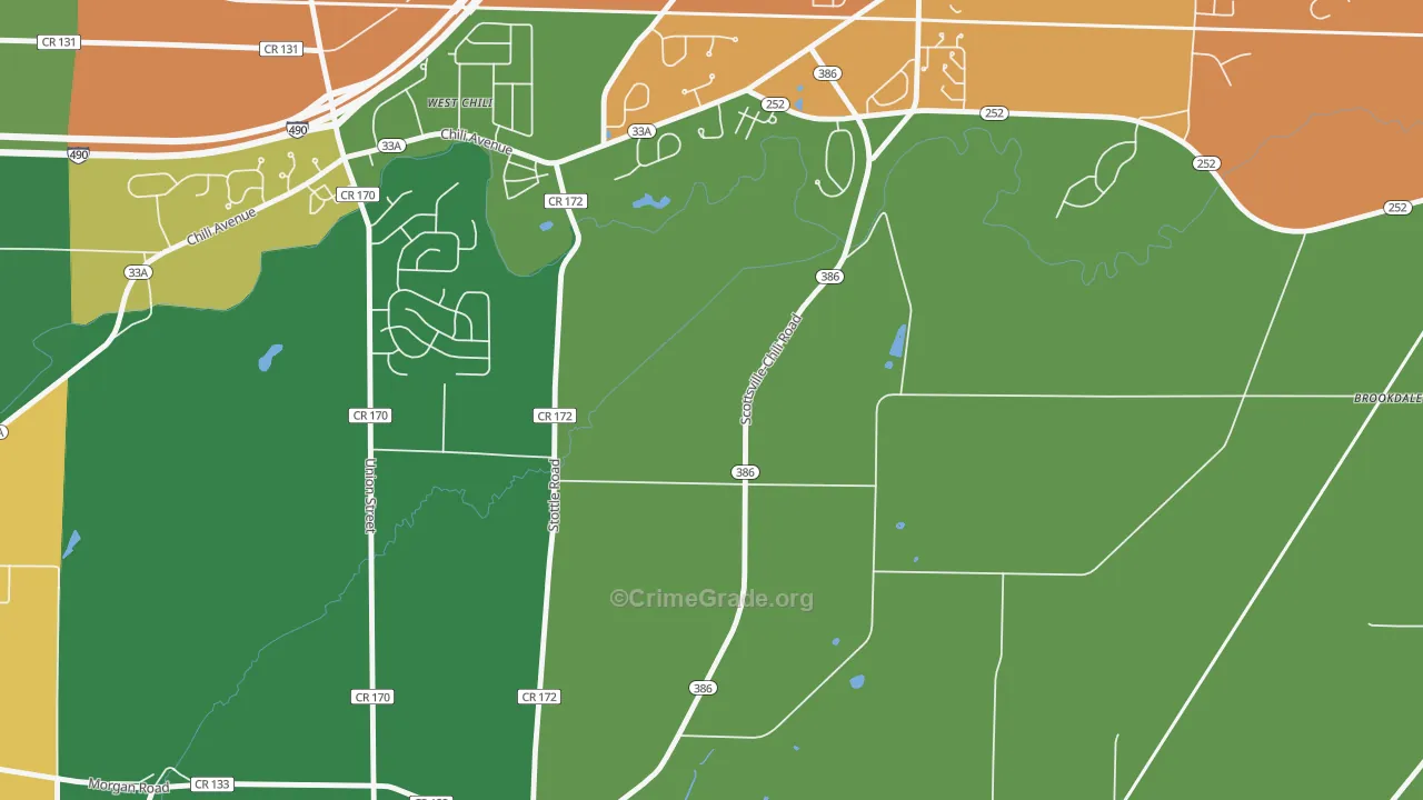 South Chili, NY Map of Theft Rates