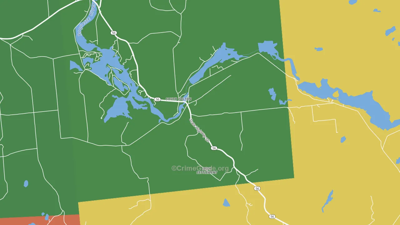 South Colton, NY Map of Theft Rates