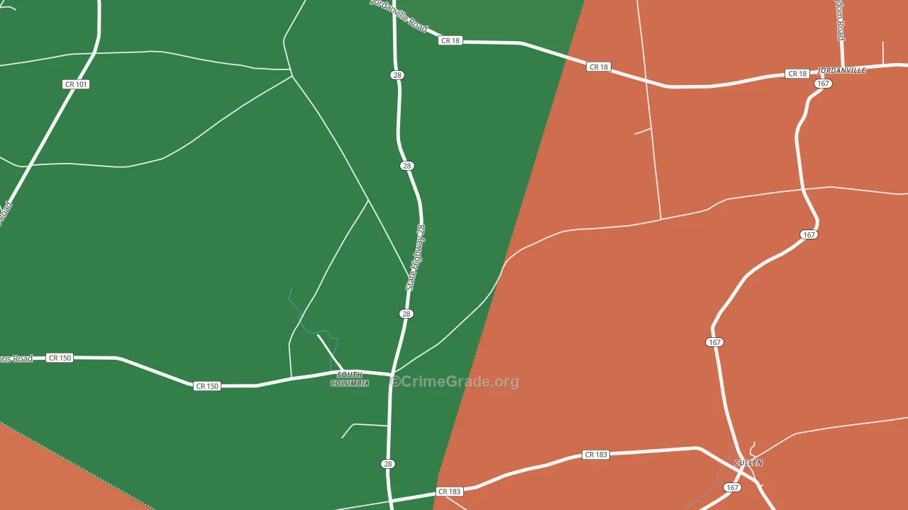 South Columbia, NY Map of Theft Rates