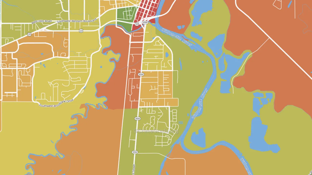 South Corvallis Neighbors, Corvallis, OR Map of Theft Rates