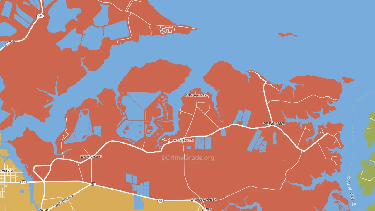 South Creek, NC Map of Theft Rates