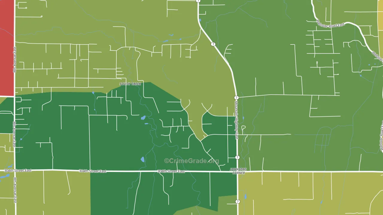 South Creek, WA Map of Theft Rates