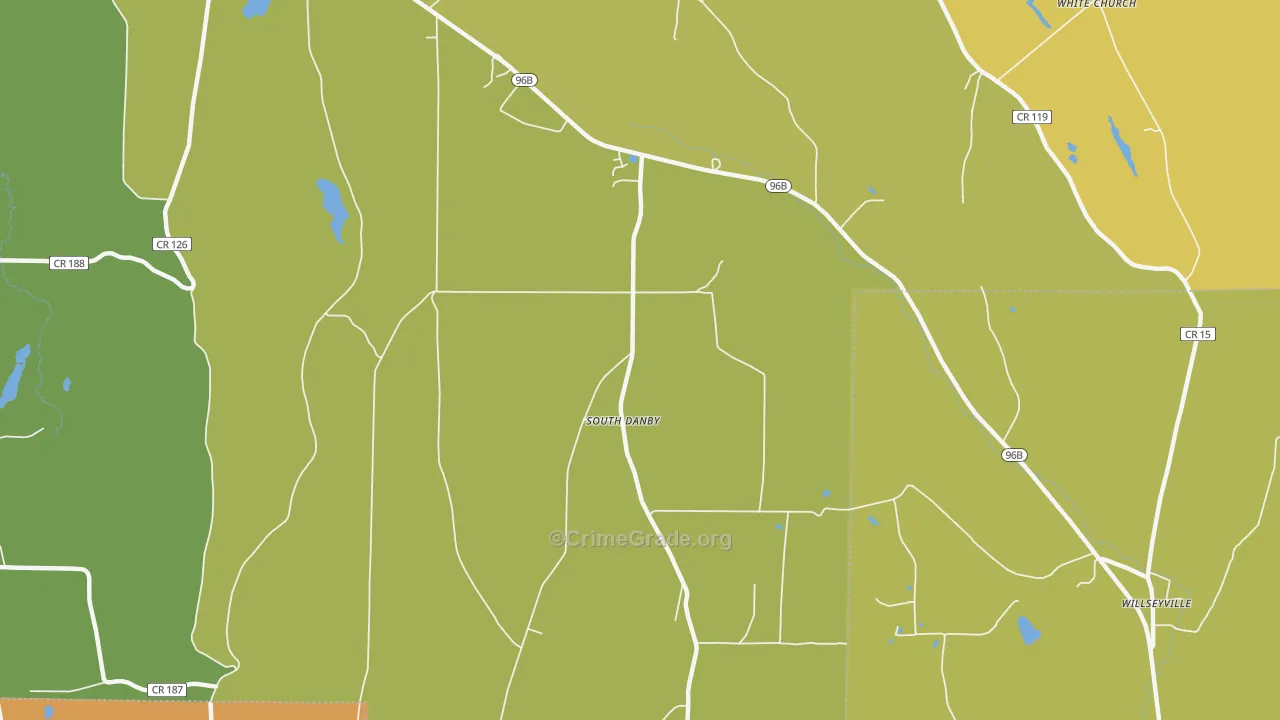 South Danby, NY Map of Theft Rates