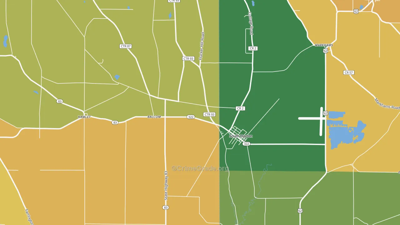 South Dayton, NY Map of Theft Rates