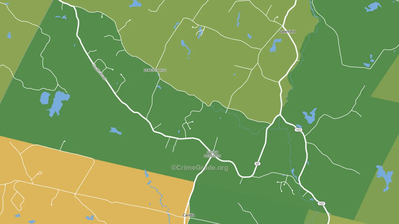 South Deerfield, NH Map of Theft Rates