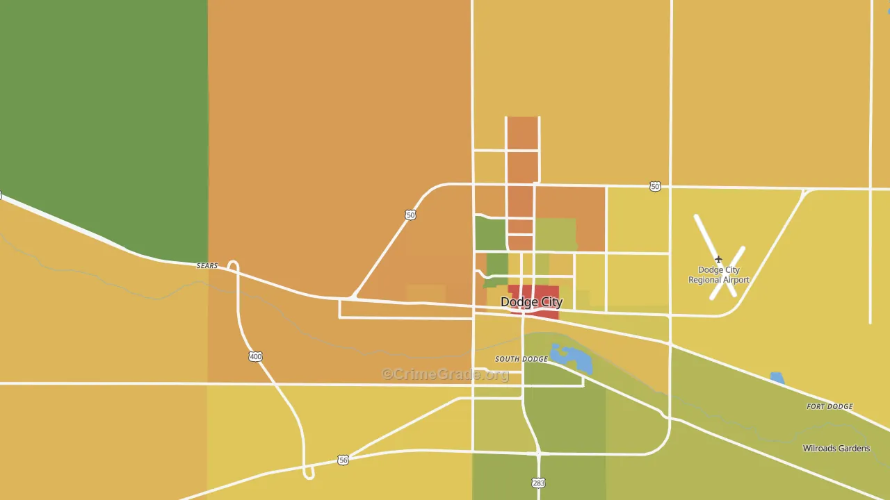 South Dodge, KS Map of Theft Rates