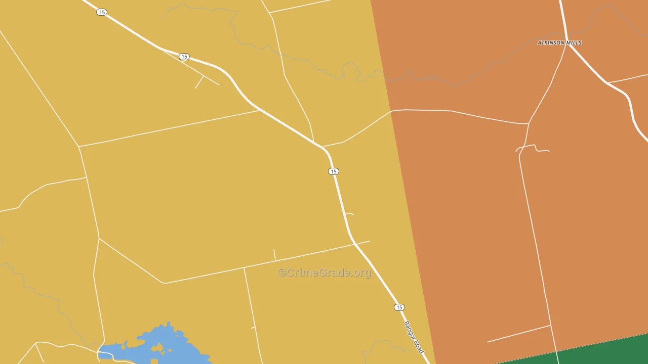 South Dover, ME Map of Theft Rates