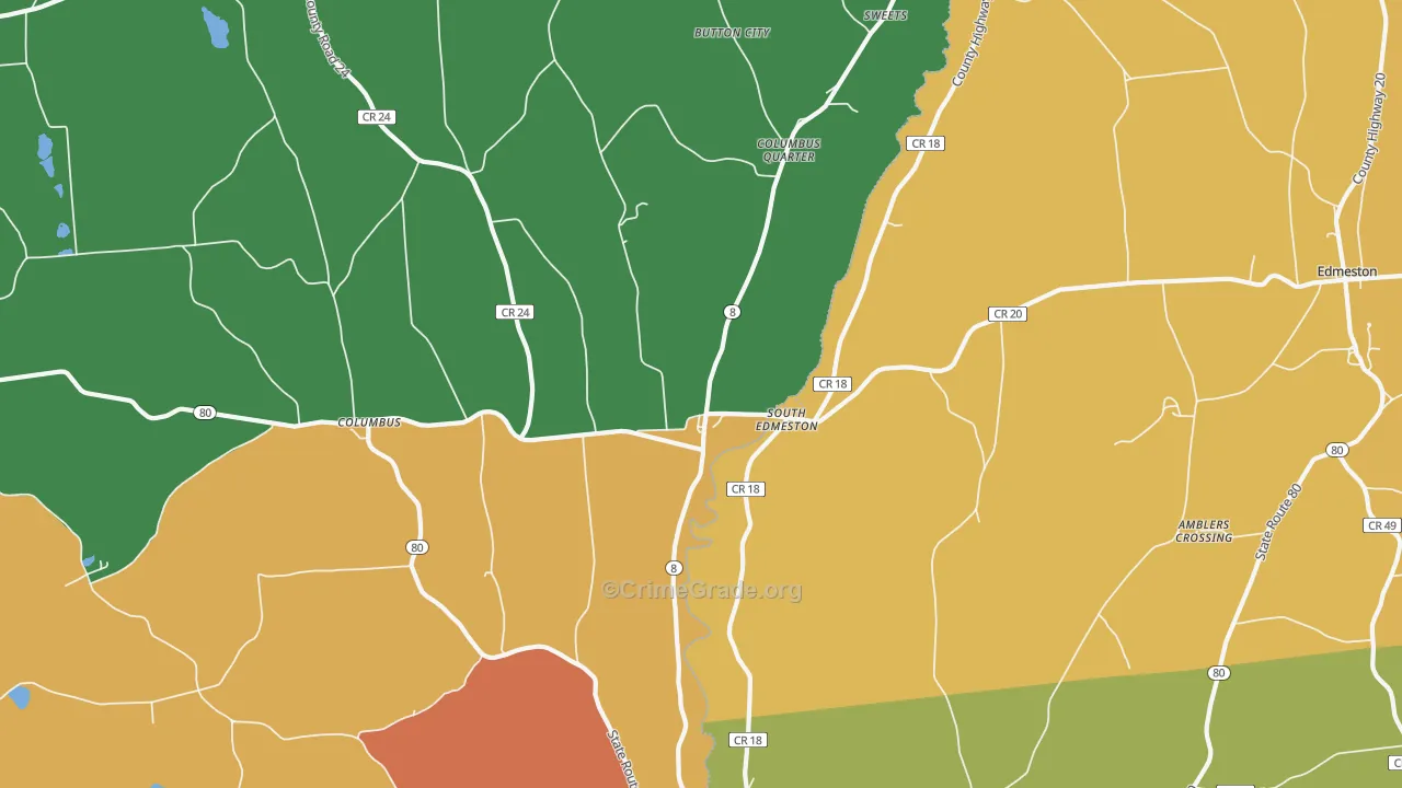 South Edmeston, NY Map of Theft Rates
