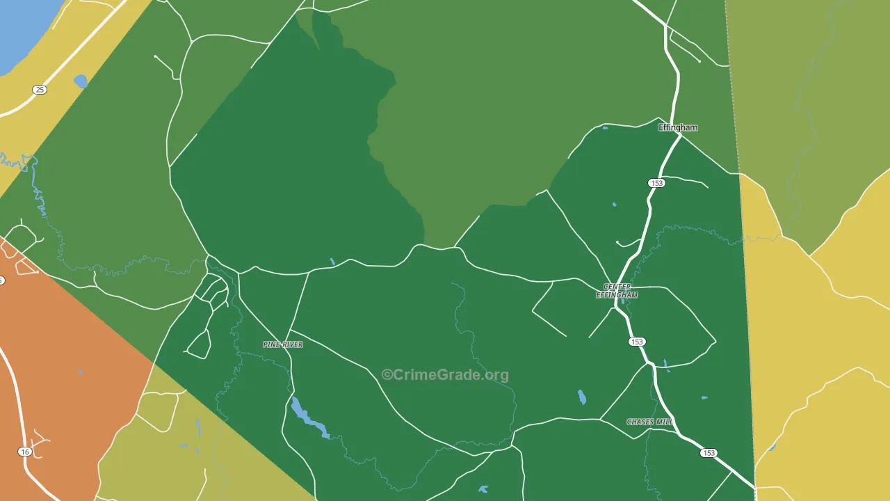 South Effingham, NH Map of Theft Rates