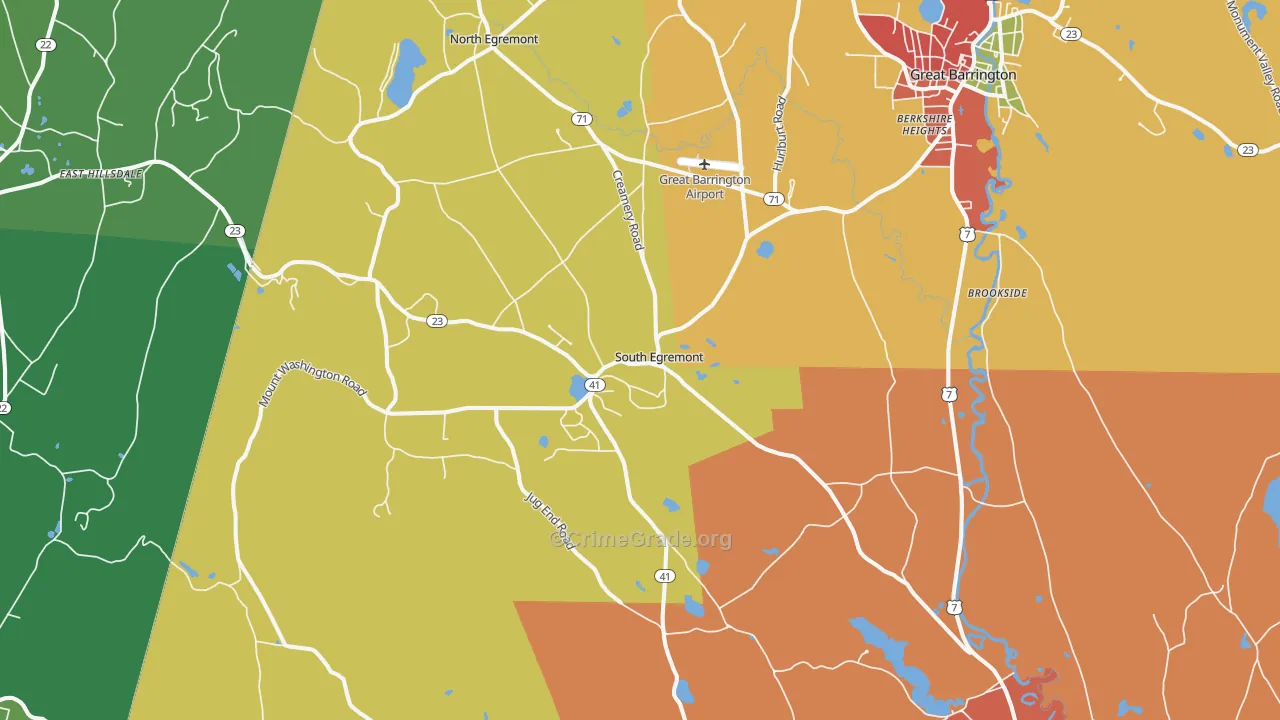 South Egremont, MA Map of Theft Rates
