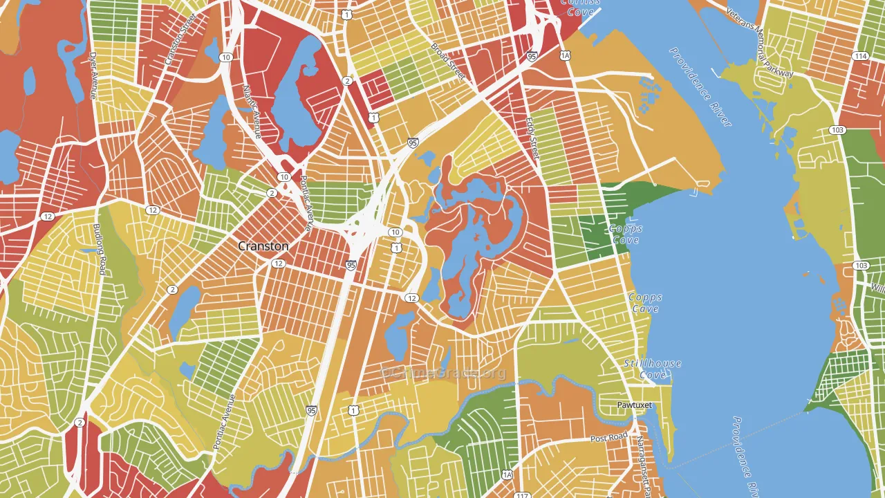 South Elmwood, Providence, RI Map of Theft Rates