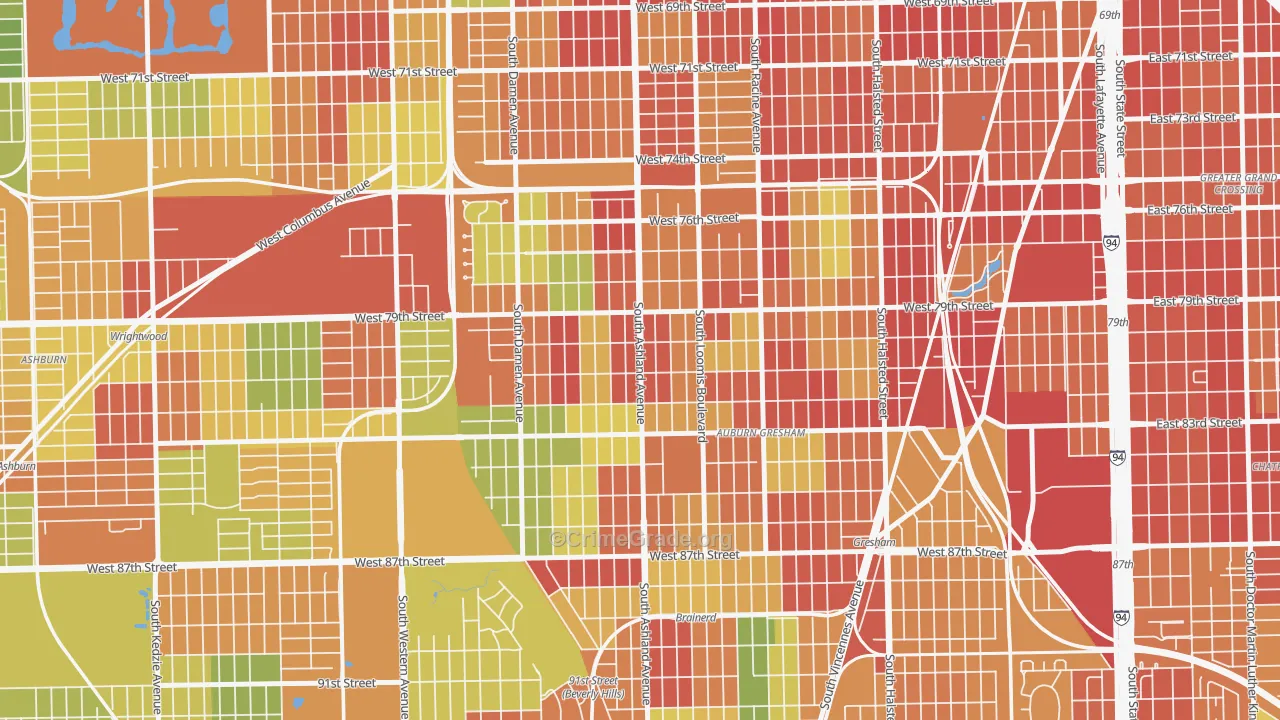 South Englewood, Chicago, IL Map of Theft Rates