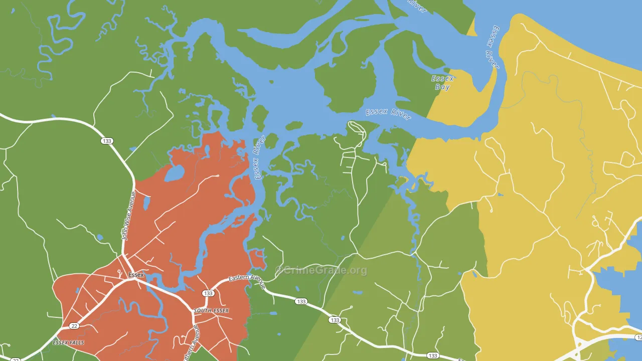 South Essex, MA Map of Theft Rates