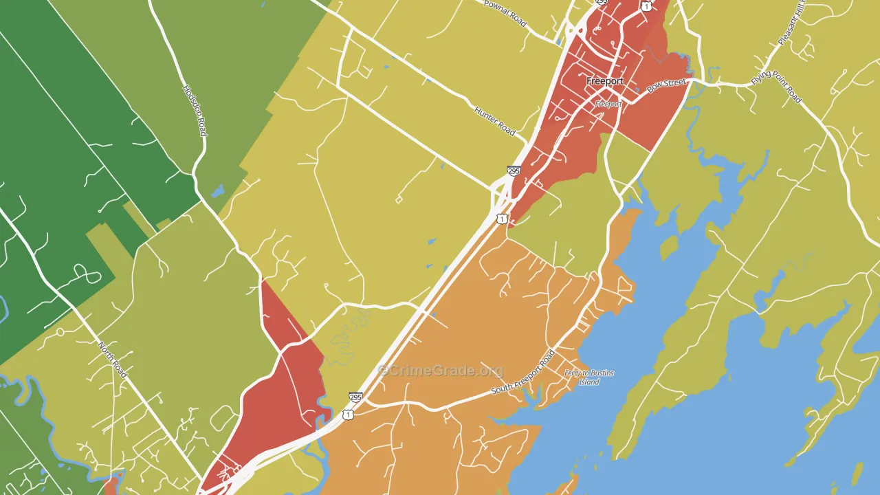 South Freeport, ME Map of Theft Rates