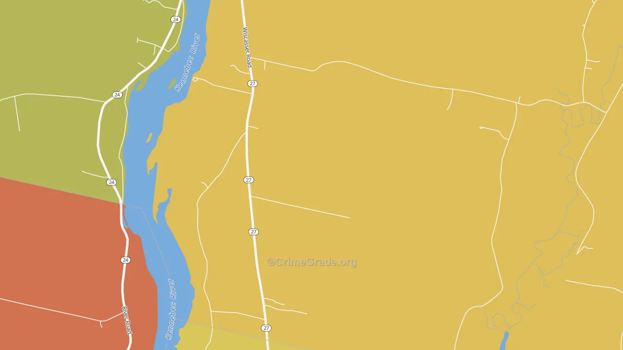 South Gardiner, ME Map of Theft Rates