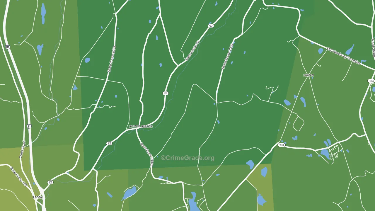 South Gibson, PA Map of Theft Rates