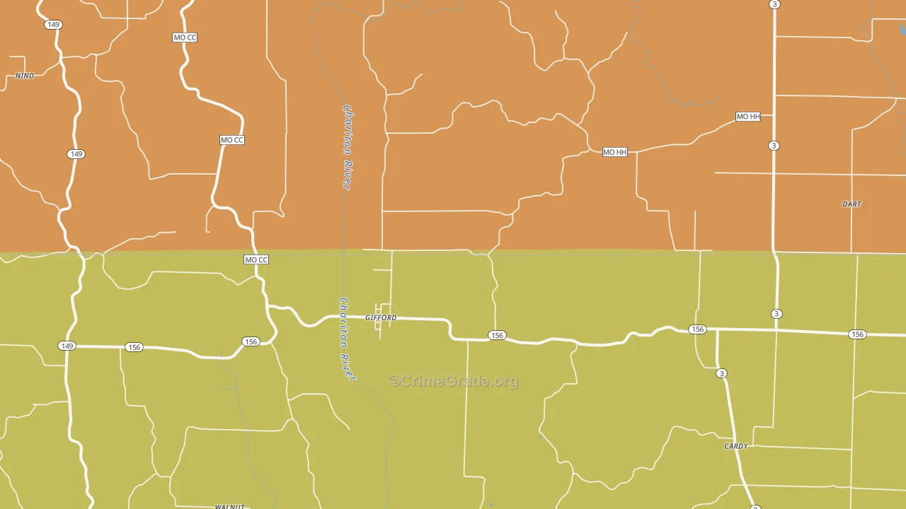 South Gifford, MO Map of Theft Rates