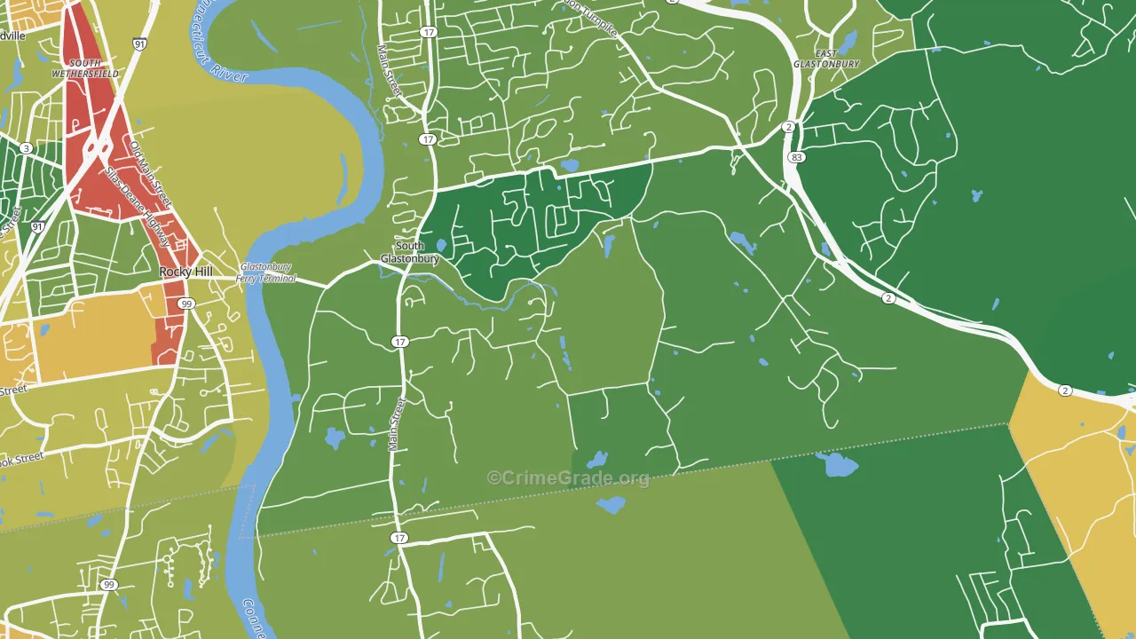 South Glastonbury, CT Map of Theft Rates