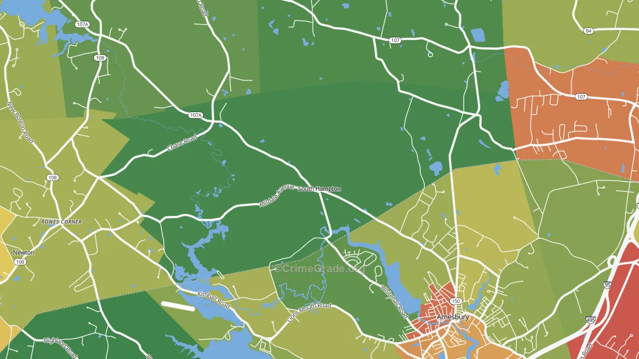 South Hampton, NH Map of Theft Rates