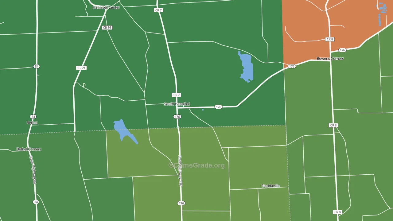 South Hannibal, NY Map of Theft Rates
