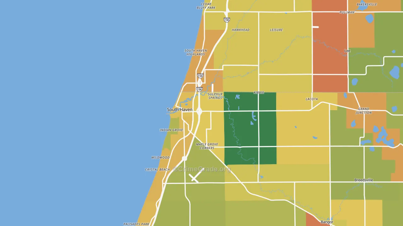 South Haven, MI Map of Theft Rates