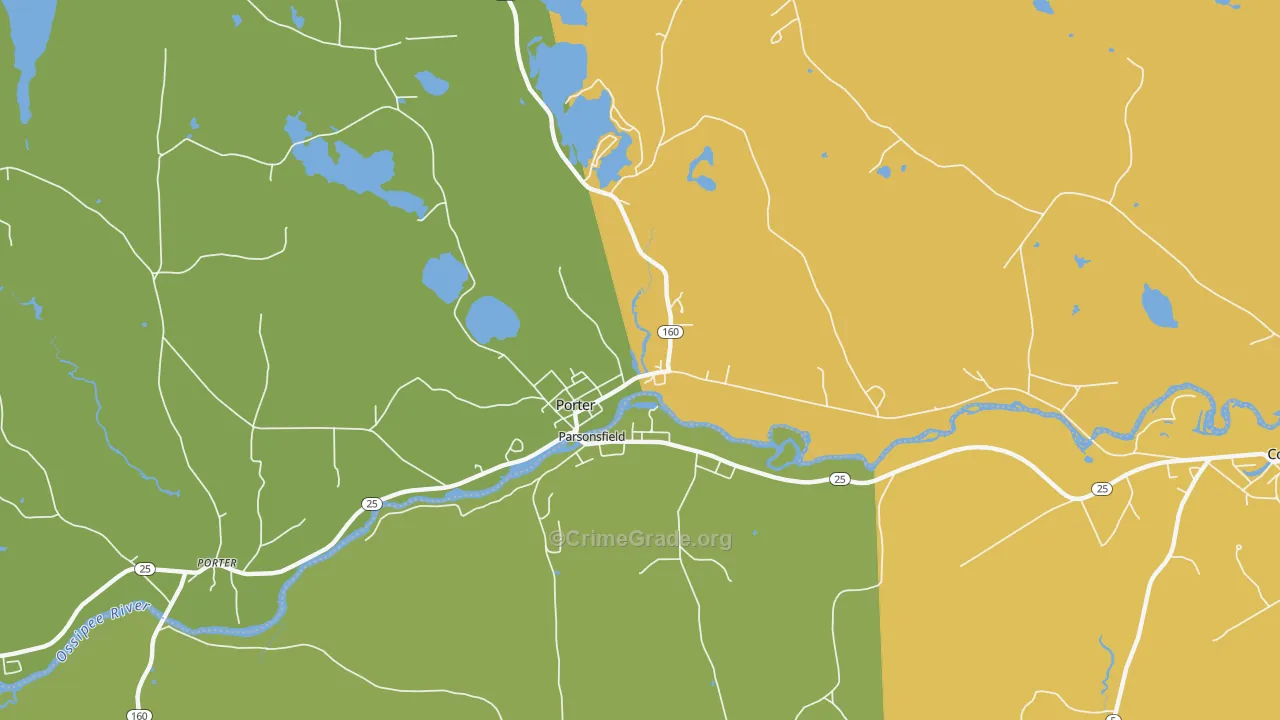 South Hiram, ME Map of Theft Rates