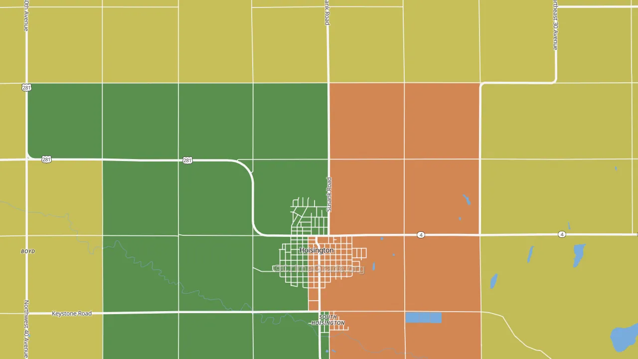 South Hoisington, KS Map of Theft Rates