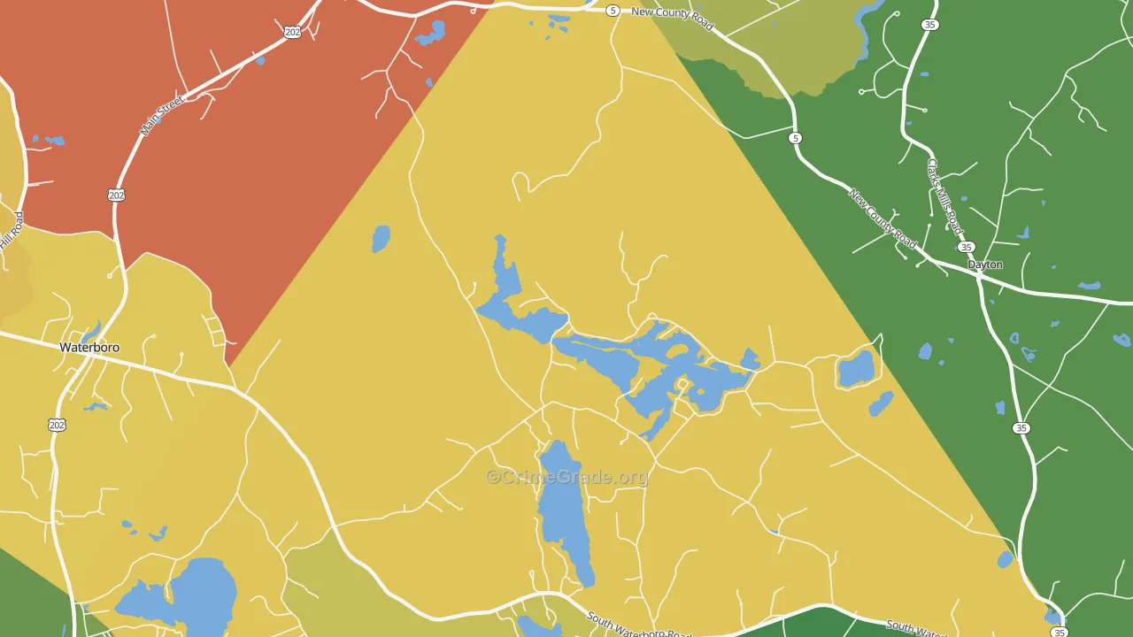 South Hollis, ME Map of Theft Rates