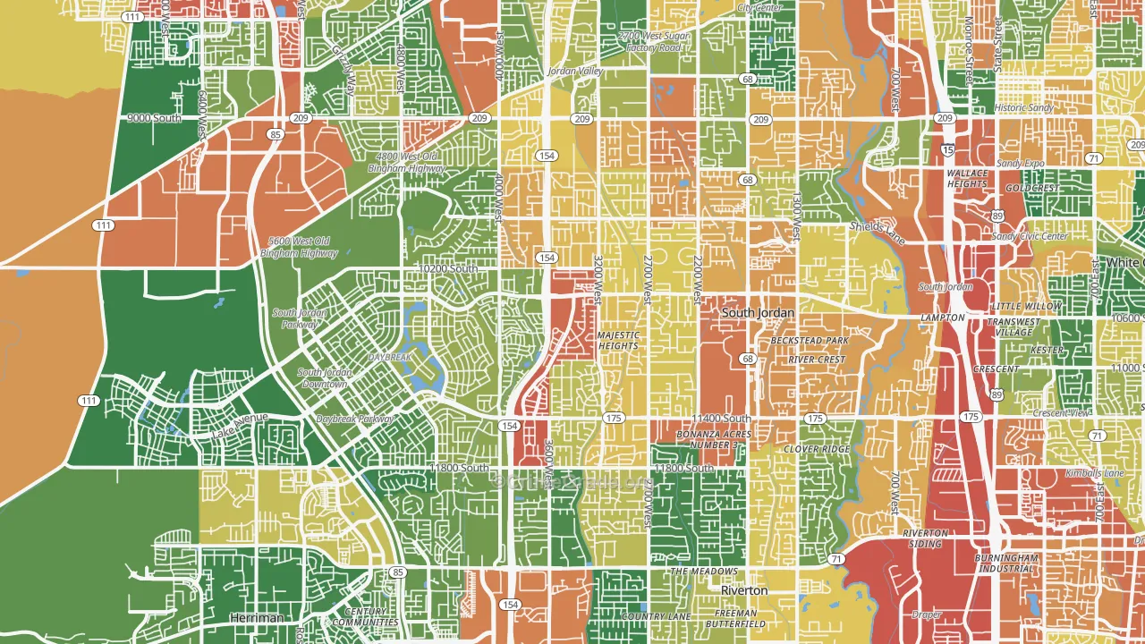 South Jordan, UT Map of Theft Rates