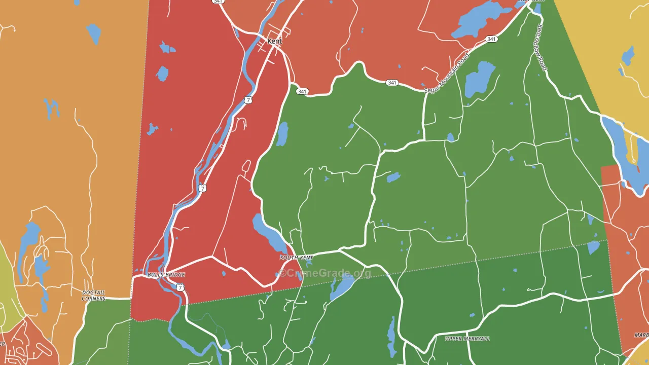 South Kent, CT Map of Theft Rates