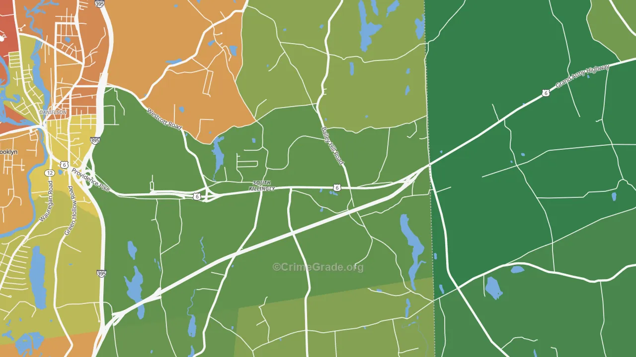 South Killingly, CT Map of Theft Rates